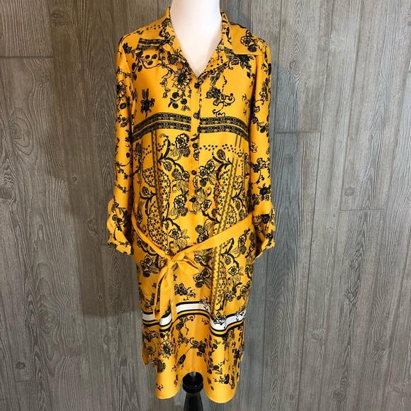 Zara Dresses & Skirts - Zara Printed Shirt Dress with Tie Belted Waiste